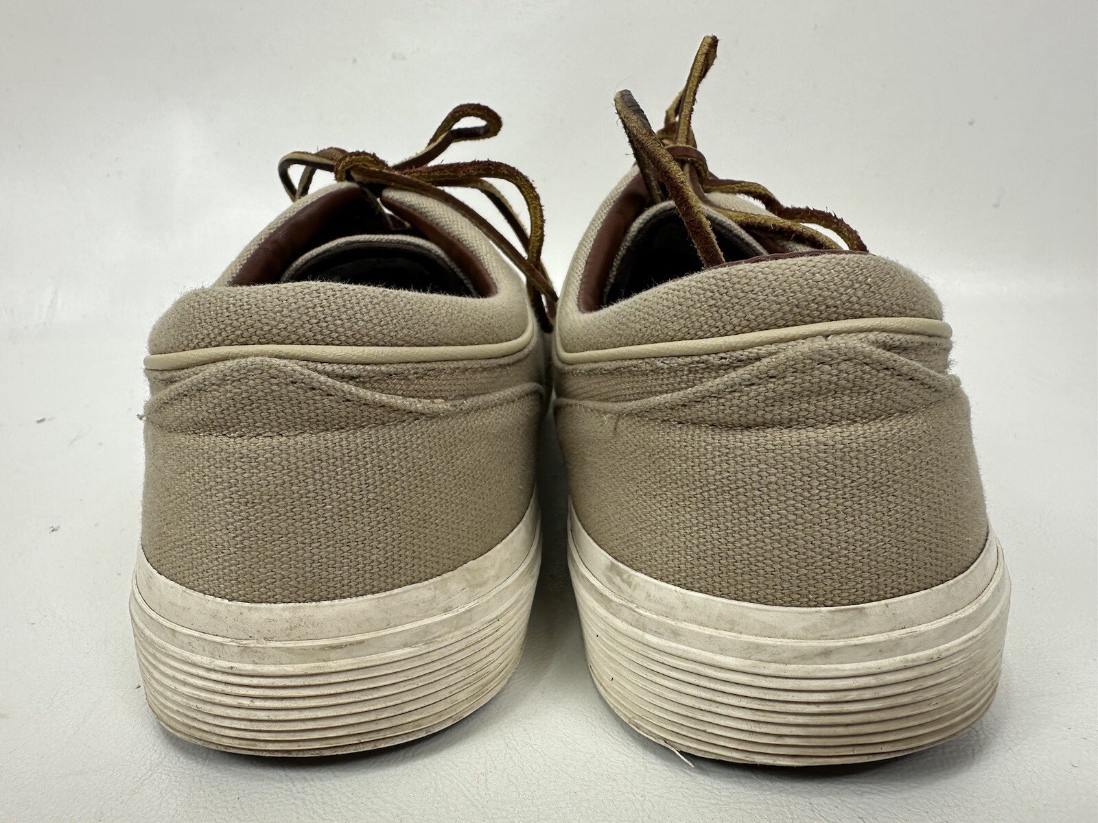 PONY Polo Ralph Lauren Faxon scarpe basse in tela sneaker marrone da uomo taglia 9 5 D