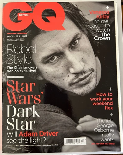 BRITISH GQ magazine SEXY ADAM DRIVER Cover December 2017 Hard to find in the US