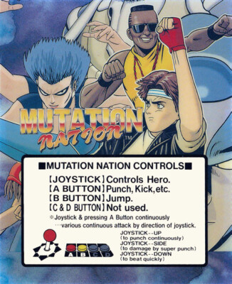 Mutation Nation Neo Geo Mini/Small Arcade Marquee