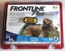 Frontline Plus BLUE 4 Dogs 23-44lbs 6 doses/6 months kills Fleas & Ticks NEW
