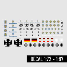 Waterslide Decal 1:72 - 1:87 Bundeswehrkreuz Panzer LKW Armee Panzerbattalion B