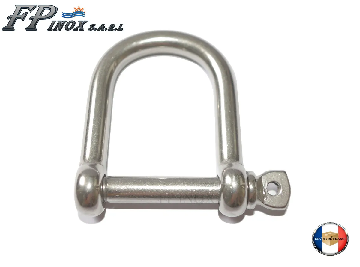 Manille Droite Imperdable inox 316 EXTRA LARGE 10mm inox A4