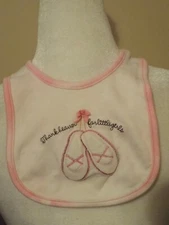 Thank Heaven for Little Girls Baby Bib with Ballerina Shoes