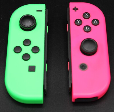Original Nintendo Joy-Con 2-er Set - Neon-Grün/Neon-Pink - Guter Zustand