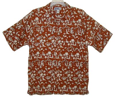 Sz L Hawaiian Aloha Shirt JORDIN SPORTSWEAR with HULA DANCERS Cotton/Rayon