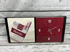 Vintage 1994 Phillip Morris Basic Cigarettes Horizontal/Vertical Battery Clock