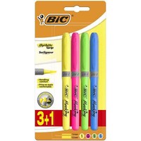 Bic Grip Textmarker Marker - Gelb/Blau/GrüN/Pink (4Er Pack)
