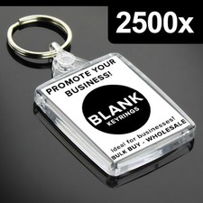 2500x Premium Clear Acrylic Blank Keyrings Key Fobs 45 x 35 mm | Passport Photo
