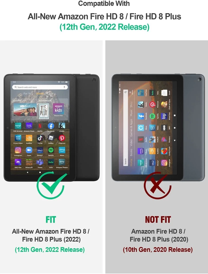 For Amazon Fire HD 8 / Fire HD 8 Plus 2022 Case Poetic Blue Silicone Cover - Image 2 of 4