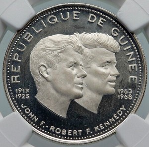 1969 Guinea W Jfk Rfk John F Kennedy Proof Silver 0 Francs Coin Ngc I Ebay