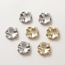 2pcs CZ Pave Round Coin Charm,Cubic Zirconia Disc Medallion Pendant,Zircon Charm