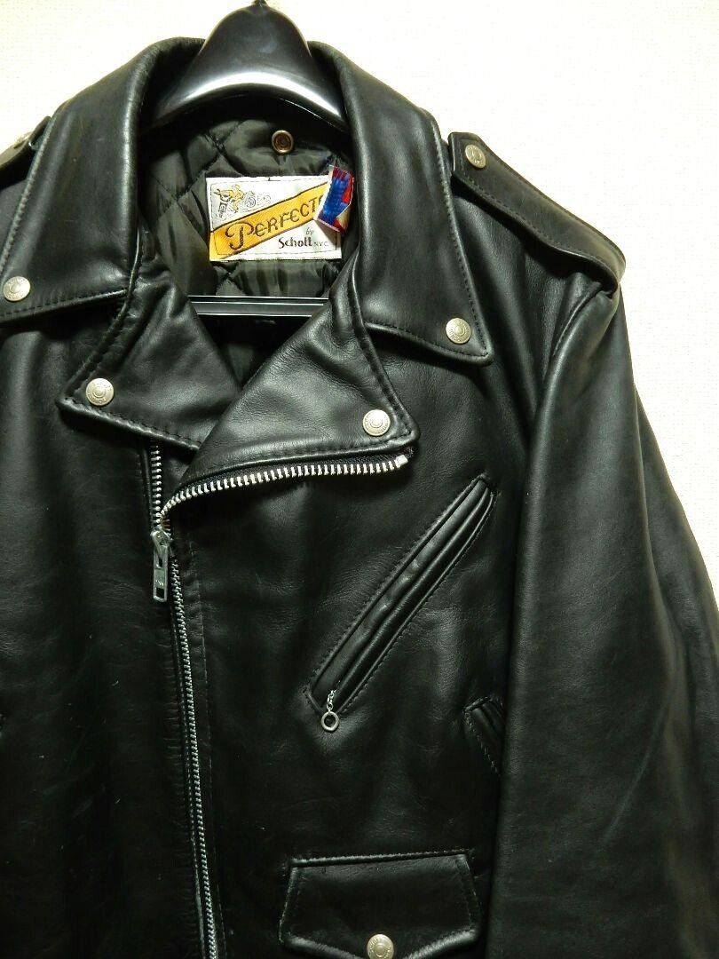 Schott 618 Leather Double Riders Jacket men Size 40 Black Schott 618 Leather Double Riders Jacket men Size 40 Black