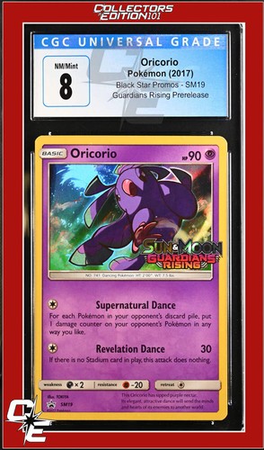 SM Black Star Promo Oricorio SM19 Guardians Rising Prerelease CGC 8