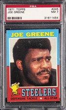 1971 TOPPS #245 JOE GREENE ROOKIE RC PSA 7