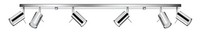 Deckenlampe Deckenstrahler GU10 118 Cm Lang Schwenkbar Chrom Metall 6-Flammig