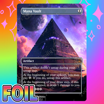 Mana Vault FOIL Proxy Playtest Card with Custom SPACE Sci-Fi Fantasy Art Design