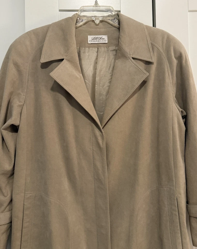 Trench coat Lilli Ann COLEÇÕES vintage ULTRA CAMURÇA forrado longo tamanho G - Imagem 2 de 4
