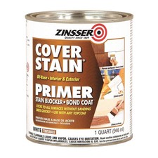 ZINSSER 3554 Primer/Stain Blocker, White, 1 qt. 4HFE6