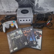 Nintendo GameCube Console Silver W/ Controller  3 Games - Tested