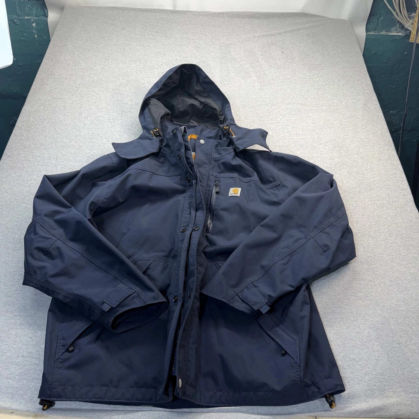 Carhartt Shoreline J162 Men's Blue Hooded Waterproof Jacket XL