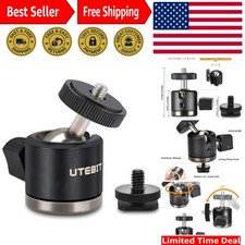 Versatile Aluminium Tripod Head with 1/4" Hot Shoe - Supports SLR Cameras  More