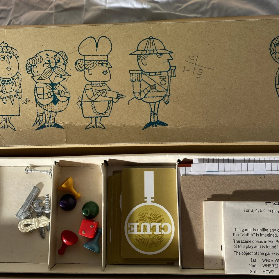 1963 Clue Game by Parker Brothers Complete in Good Condition FREE SHIPPING - Image 4 of 4