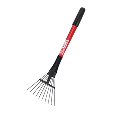 Bully Tools 8 in Shrub Rake, 10 Tines, 27 in L Fiberglass Handle 92319 Bully