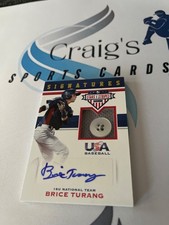 2017 Stars & Stripes Brice Turang 3/8 RC Auto Signatures Insert, Jersey Patch
