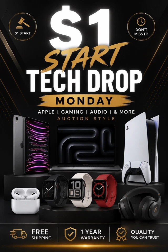 $1 Start Tech Blowout MONDAY | Apple, Gaming, Audio & More