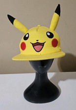 Pikachu Pok mon SnapBack Trucker Yellow Hat Cap 1995-2015 Pokemon EUC Adj