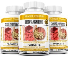 3 x PARASITE DETOX BODY CLEANSE Complex Anti-PARASITE Support Cleanse 180 quick