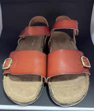 Cat Jack Girls Sandals Size 11 Brown Faux Leather Summer Beach Strappy Shoes
