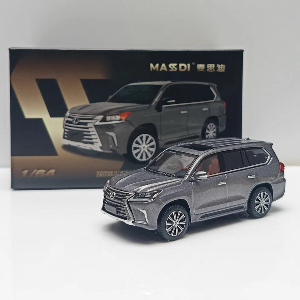 MASDI 1/64 比例 LEXUS LX570 SUV 灰色压铸汽车模型玩具收藏礼物 — 第 3/4 张图片