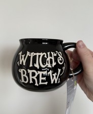 Crofton Black Stoneware Small "Witch’s Brew" Mug Microwave/Dishwasher Safe