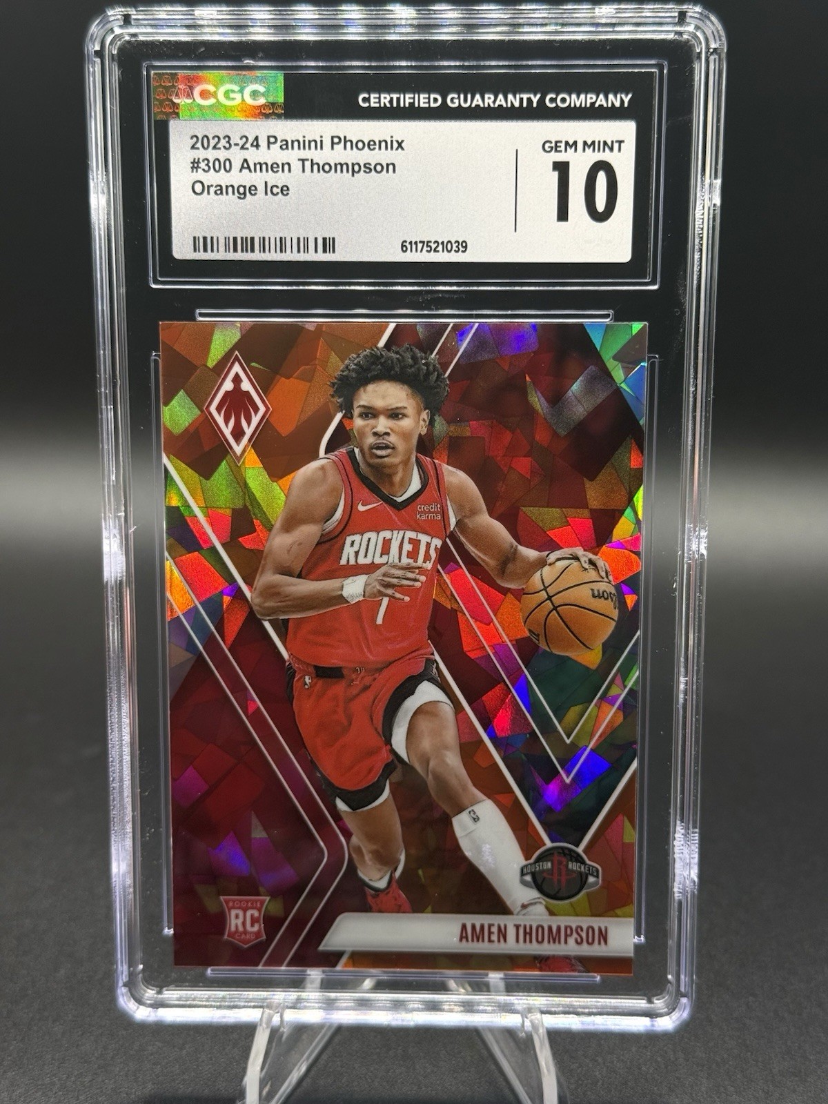 2023-24 Panini Phoenix - Rookies Amen Thompson #300 Orange Ice Phoenix /249 (RC)