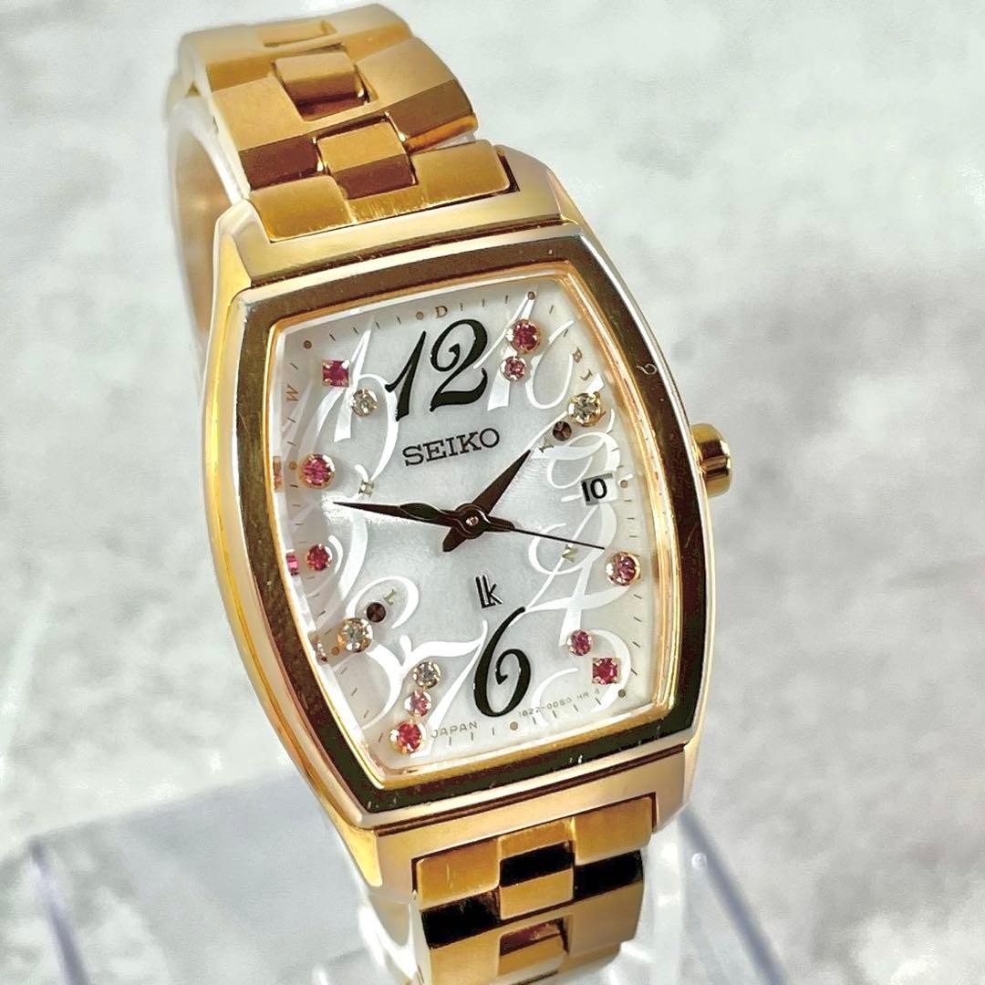 SEIKO　セイコー 　LUKIA　ルキア 1B22-0AP0 SEIKO LUKIA 1B22 0AP0 Gold Diamond Wristwatch Ladies Solar Atomic