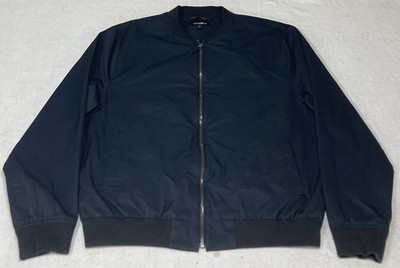 Bonobos Jacket Mens XL Black Boulevard Full Zip Bomber Pockets Nylon Cotton