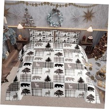 Wildlife Bear Moose Elk Comforter Set for Boys Kids Xmas Room Queen Farm 07