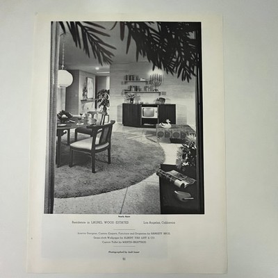 Family Room Residence In Laurel Wood Estates Los Angeles CA 1962 Picture SV33-7