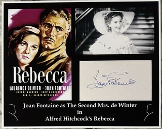 JOAN FONTAINE Signed 3x5 Index Card 8x10 Matted PHOTO COLLAGE (d.2013)
