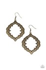 Paparazzi Earrings - Taj Mahal Majesty- Brass - Scalloped Frame — photo 2