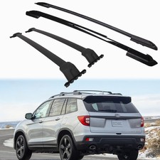 4Pcs Roof Rack Side Rails + Cross Bars for 2019-2025 Honda Passport Black
