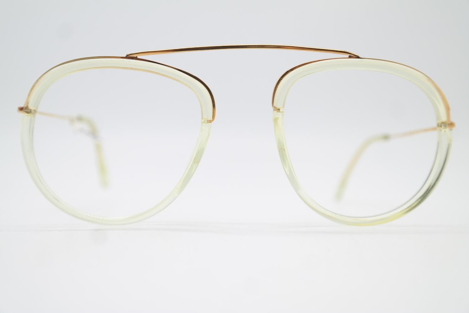 Vintage Glasses Vintage W.-Germany Transparent Gold Oval Eyeglass Frame