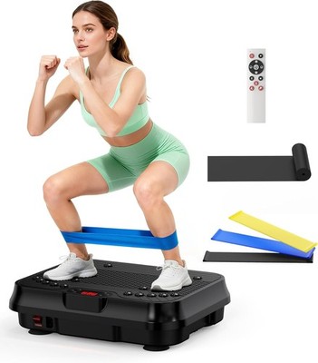 400lbs Vibration Shake Plate w/ Resistance Bands for Lymphatic Drainage