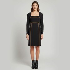 Versace Collection Black Jersey Long Sleeve Midi Dress L
