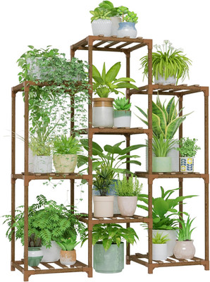 Plant Stand Indoor Plants Shelf Outdoor Wood Plant Rack for 4 Tiers Large Flower