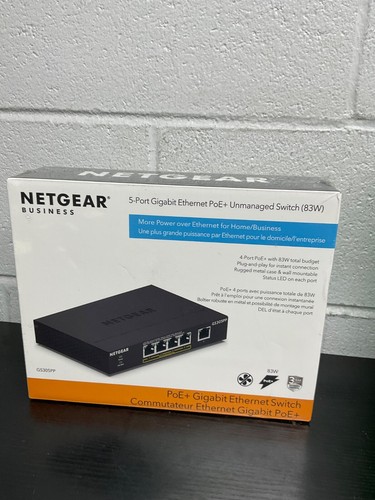 NETGEAR GS305PP 5 Ports Ethernet Unmanaged Switch PoE+ 83 Watts New
