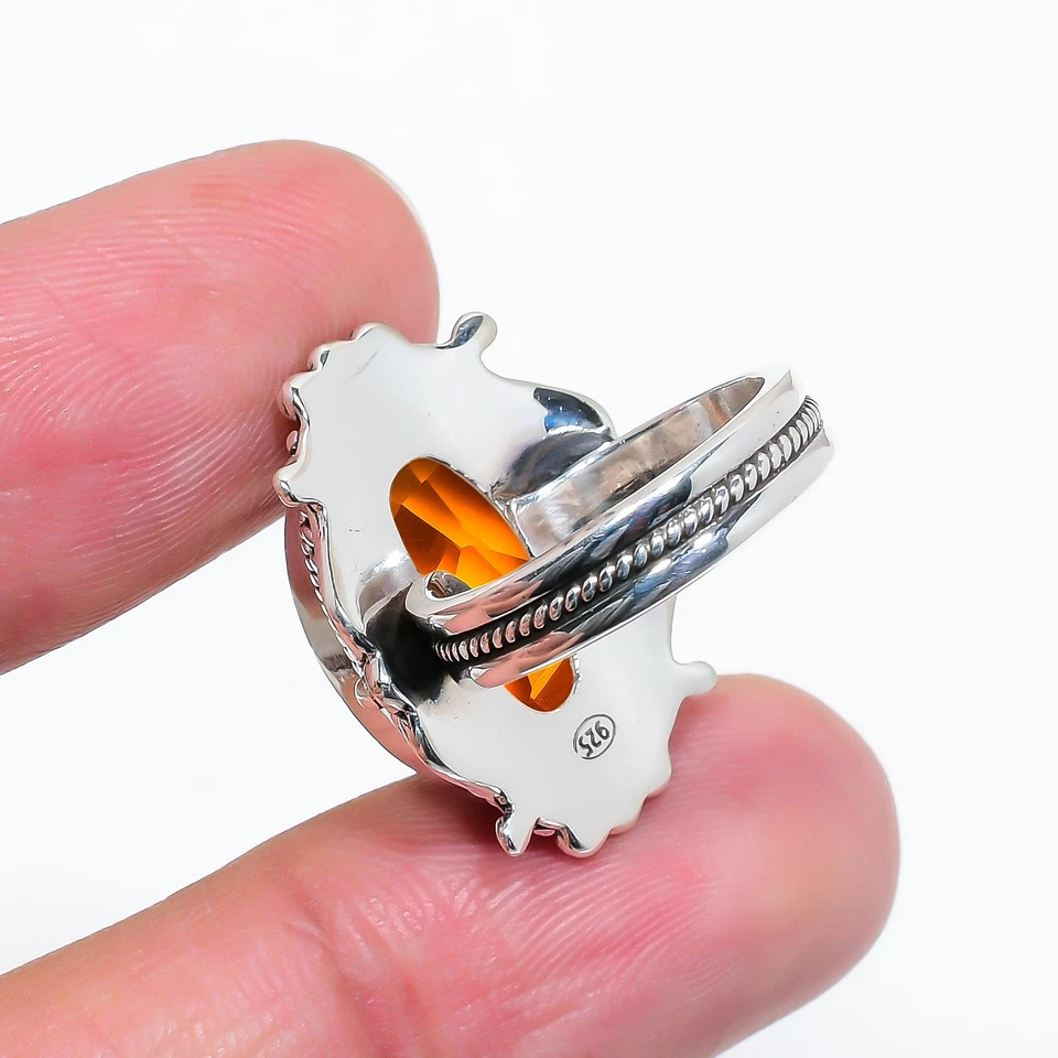 Citrine Gemstone Solid 925 Sterling Silver Ring Beautiful Amazing Jewelry, V6498 - Image 4 of 4