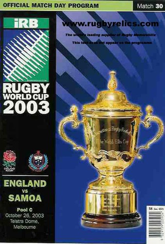 2003 ENGLAND RUGBY WORLD CUP ORIGINAL PROGRAMMES ALL MATCHES INCLUDING FINAL - Picture 13 of 18