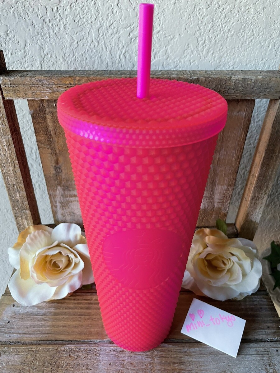 小物 starbucks touch the drip pink New Starbucks Hot Pink Studded Soft Touch Tumbler Cold Cup